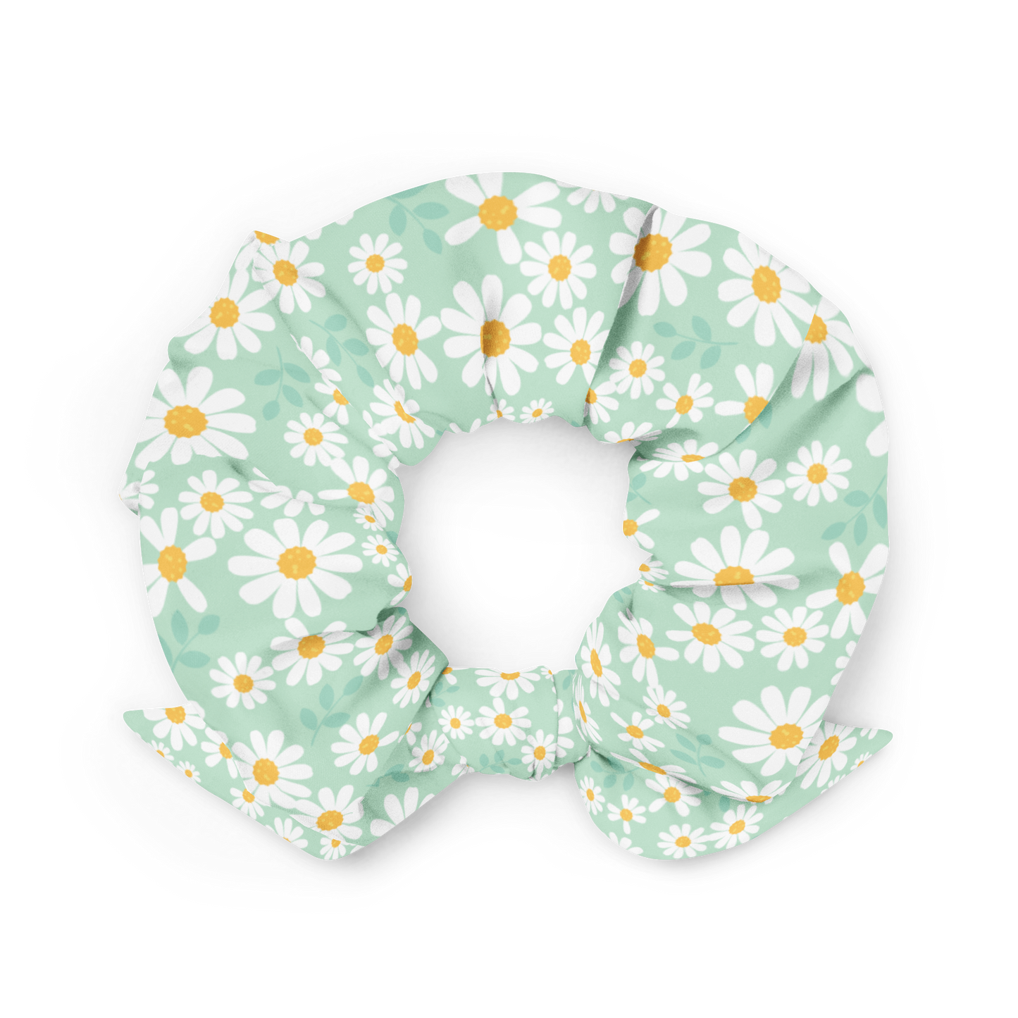 Floral patterned scrunchie on a white background