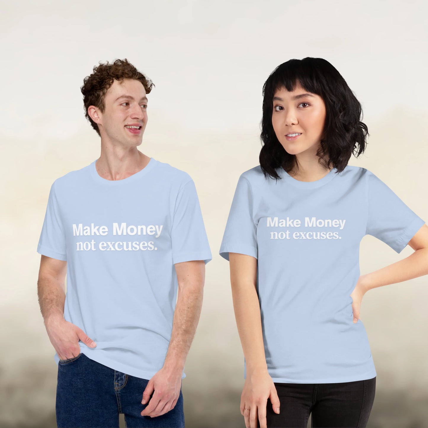 Make Money Not Excuses motivational t-shirt for entrepreneurs and hustlers