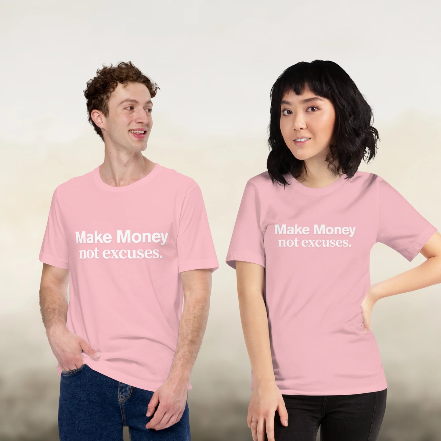 Make Money Not Excuses motivational t-shirt for entrepreneurs and hustlers