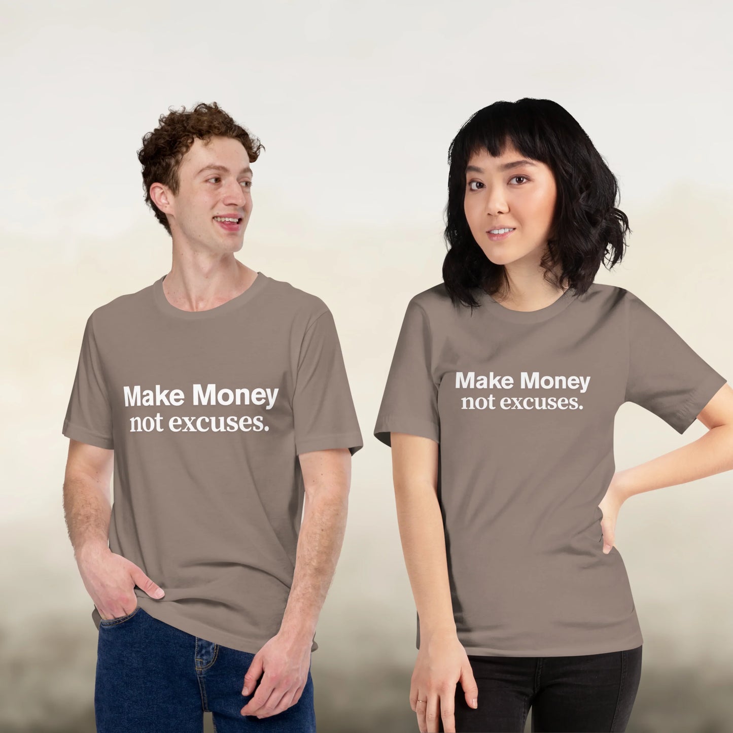 Make Money Not Excuses motivational t-shirt for entrepreneurs and hustlers