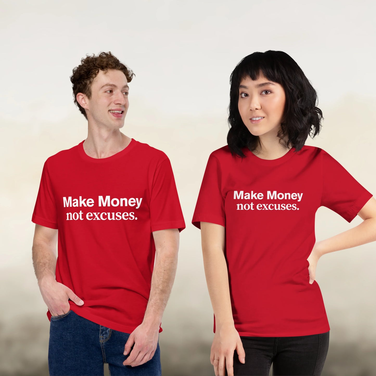 Make Money Not Excuses motivational t-shirt for entrepreneurs and hustlers