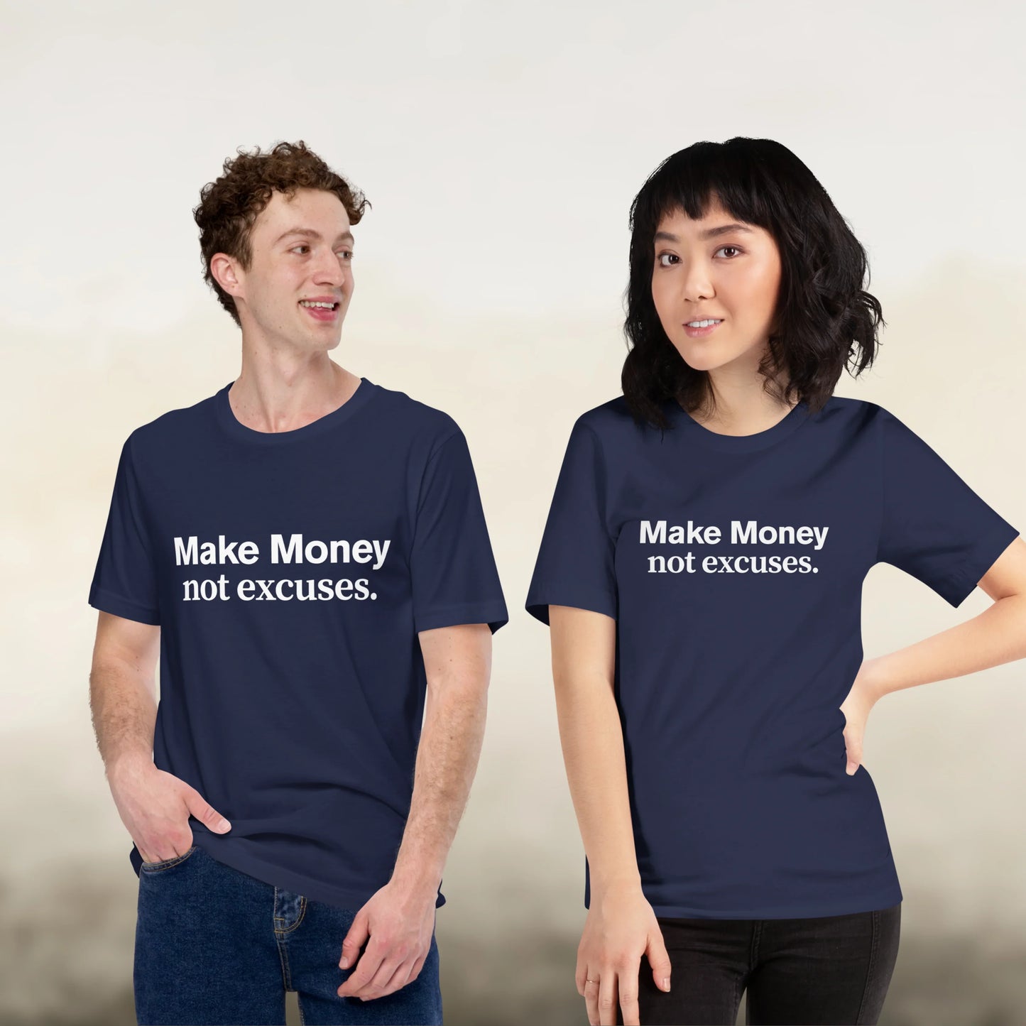 Make Money Not Excuses motivational t-shirt for entrepreneurs and hustlers