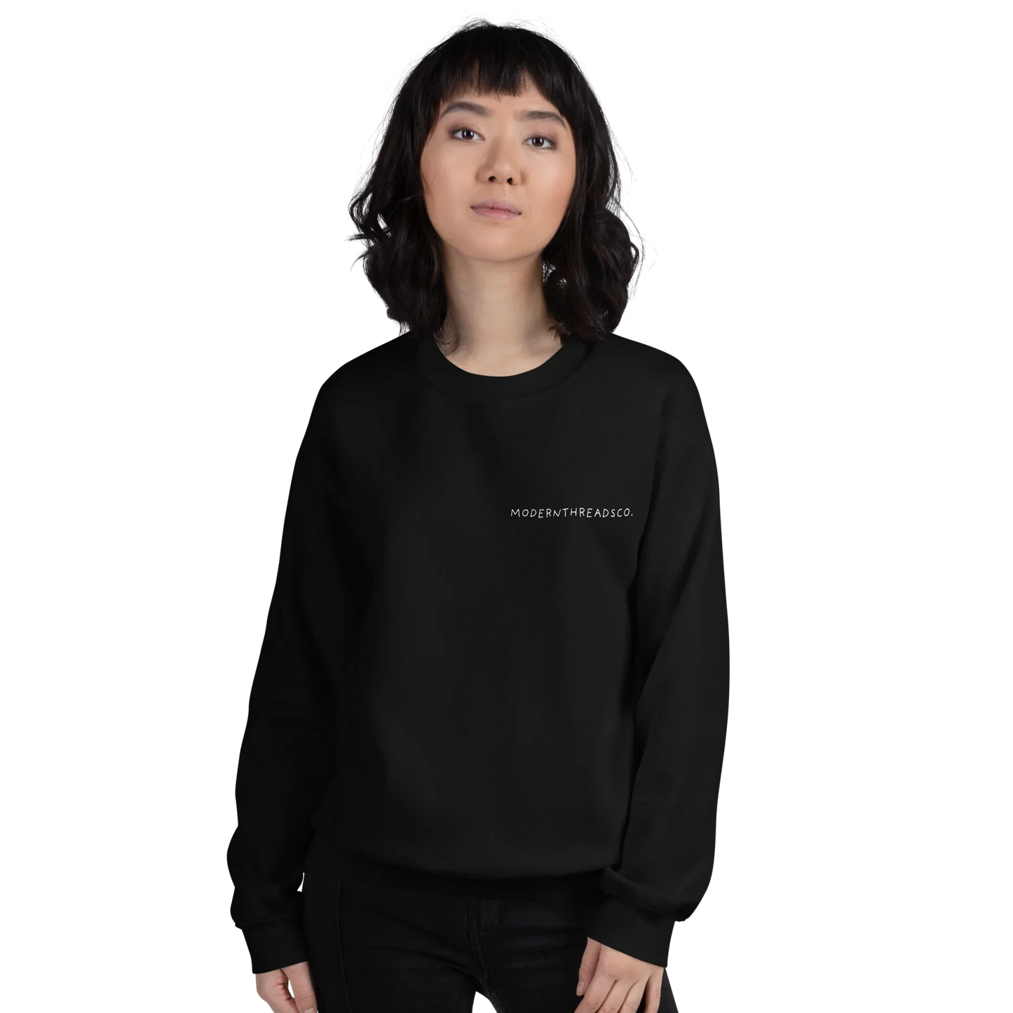 Good Karma sweatshirt with small front chest print and bold back graphic – minimalist cotton pullover for casual wear