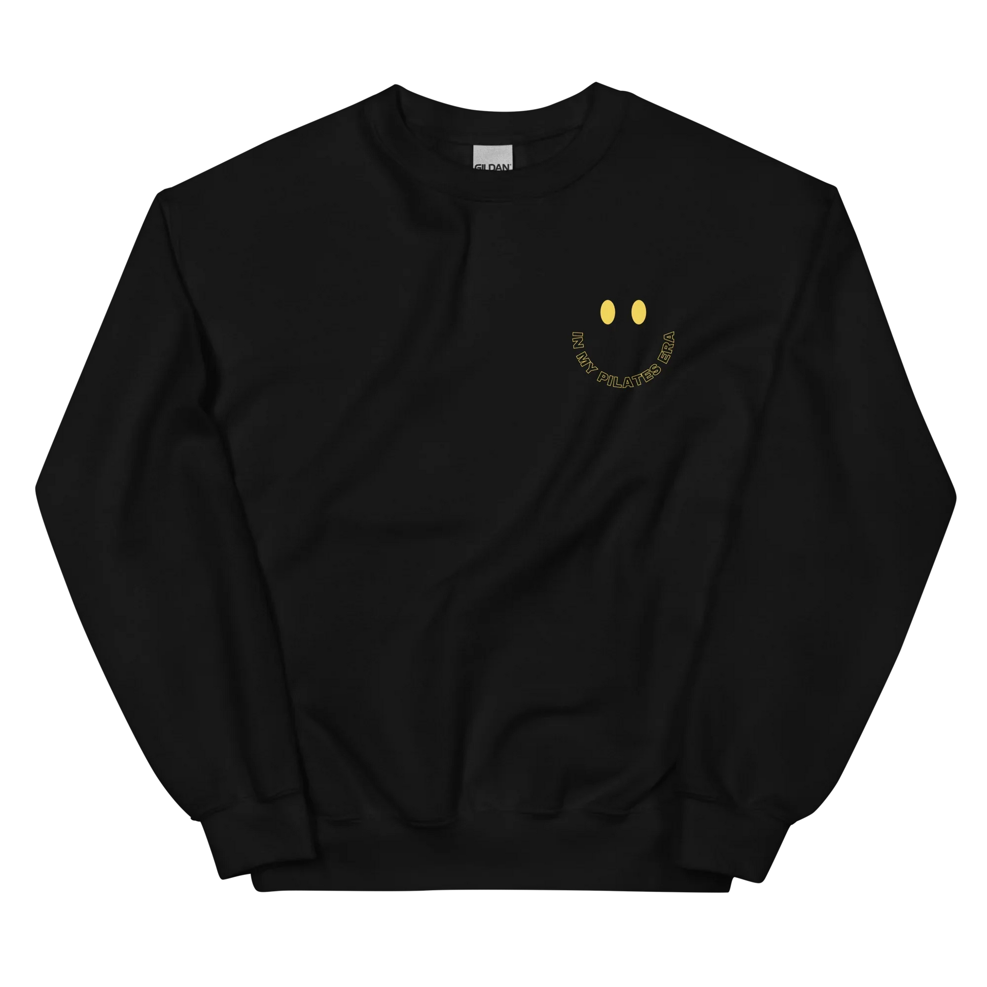 Front of sweatshirt with “In My Pilates Era” text, perfect for Pilates lovers and wellness fashion.