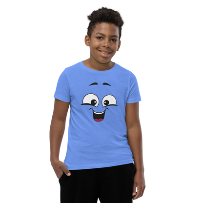 Child wearing a cheeky smiley face t-shirt – unisex kids clothing