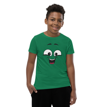 Child wearing a cheeky smiley face t-shirt – unisex kids clothing