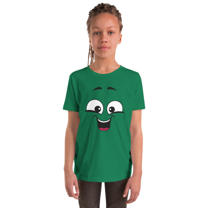 Child wearing a cheeky smiley face t-shirt – unisex kids clothing