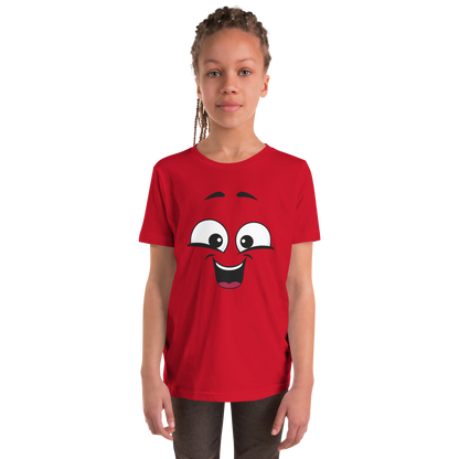 Child wearing a cheeky smiley face t-shirt – unisex kids clothing