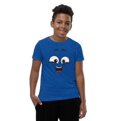 Child wearing a cheeky smiley face t-shirt – unisex kids clothing