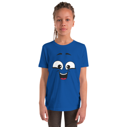 Child wearing a cheeky smiley face t-shirt – unisex kids clothing